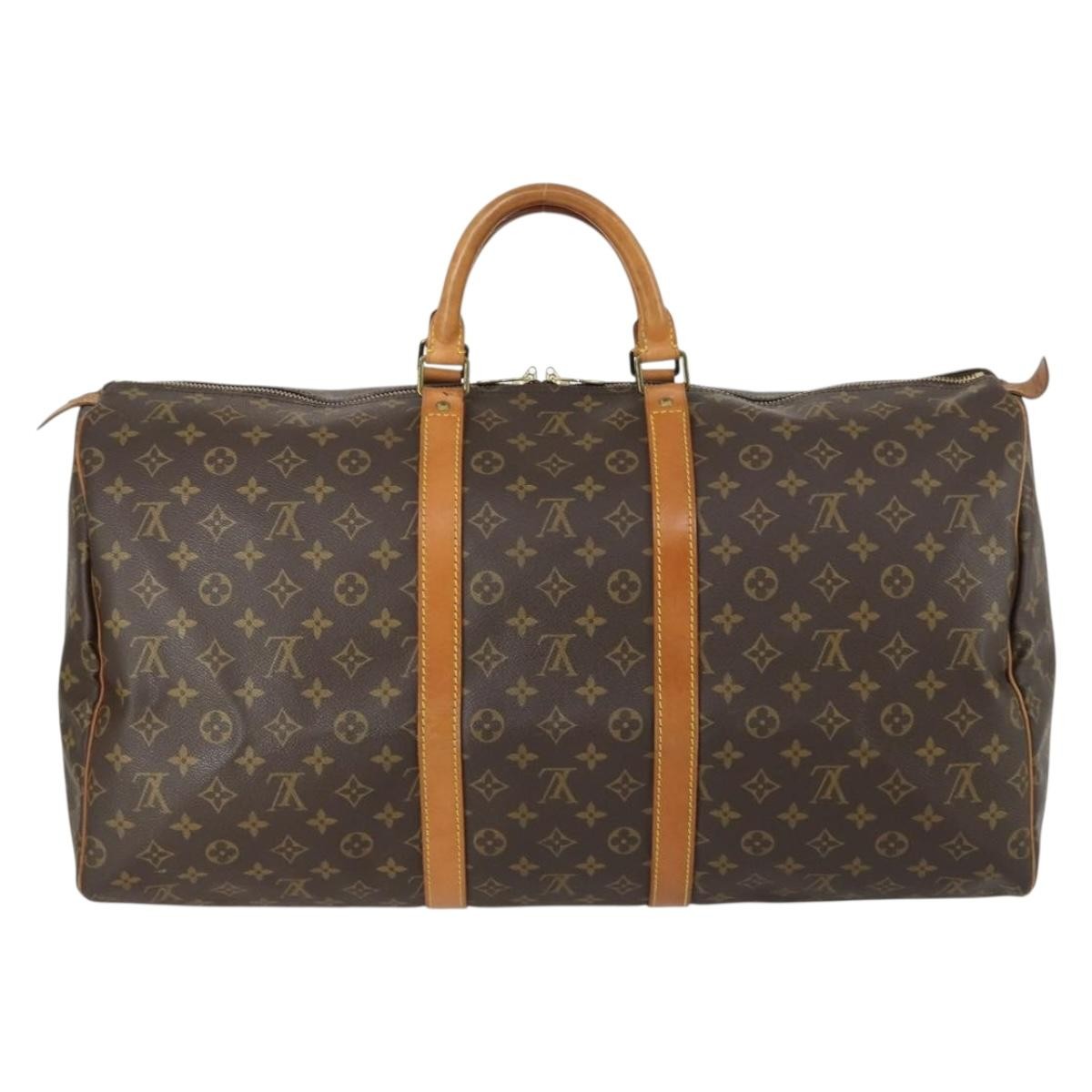 Louis Vuitton Keepall Bag Monogram Canvas Brown Canvas Travel Bag Bag (Pre-Owned)