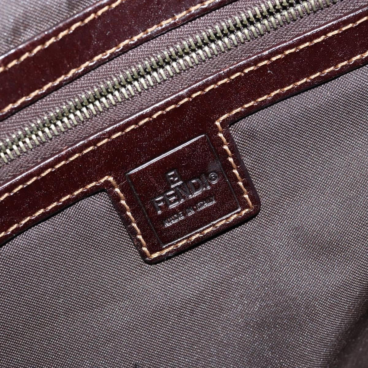 Fendi Zip Tote Canvas Beige Canvas Tote Bag Bag (Pre-Owned)