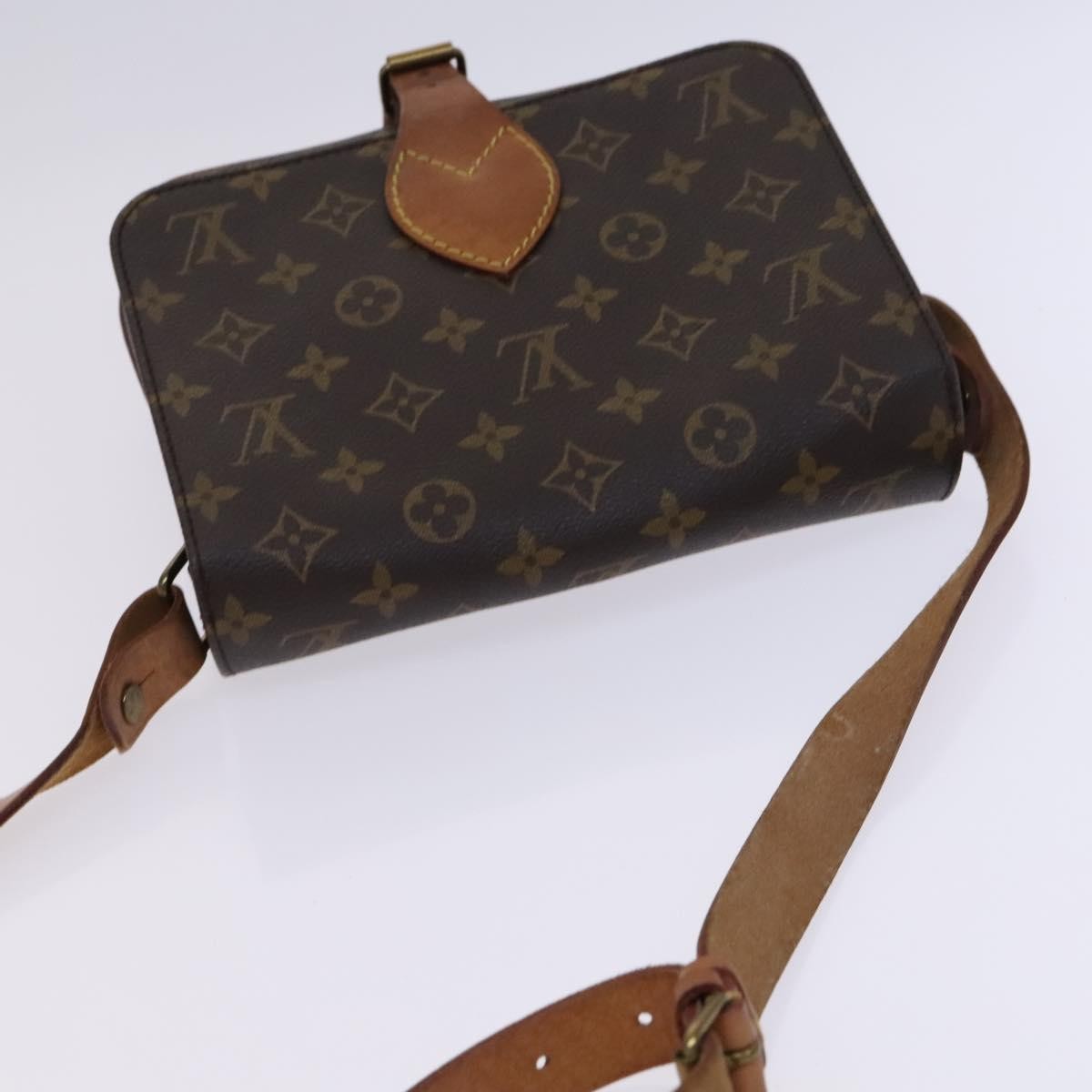 Louis Vuitton Cartouchiere Handbag Monogram Canvas Brown Canvas Shoulder Bag Bag (Pre-Owned)