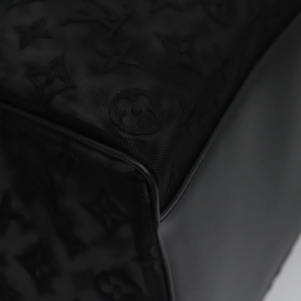 Louis Vuitton Keepall Bandouliere Bag Monogram See Through Mesh Black Nylon Travel Bag Bag (Pre-Owned)