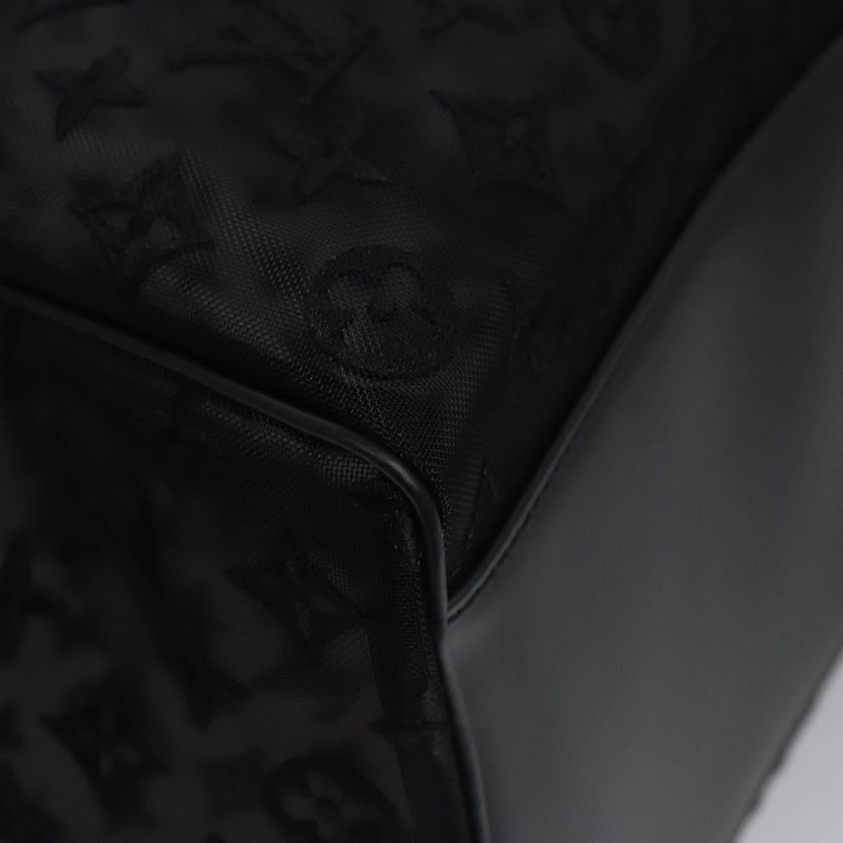 Louis Vuitton Keepall Bandouliere Bag Monogram See Through Mesh Black Nylon Travel Bag Bag (Pre-Owned)