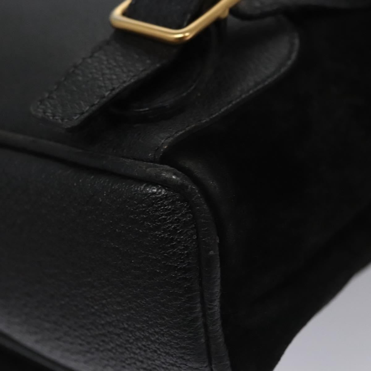 Gucci Gucci Bamboo Backpack Daim Black Suede Backpack Bag (Pre-Owned)
