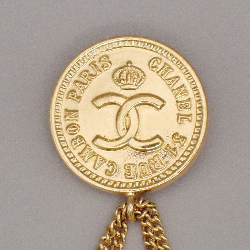 Chanel Vintage Medallion Flap Bag Brooch Metal Gold Gold_Plated Brooch Jewelry (Pre-Owned)