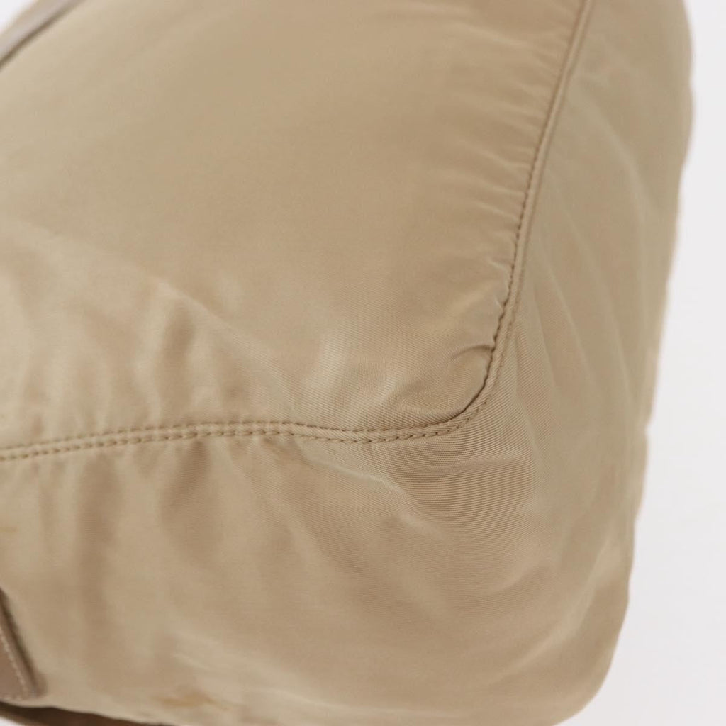 Prada Buckle Messenger Bag Tessuto Beige Nylon Shoulder Bag Bag (Pre-Owned)
