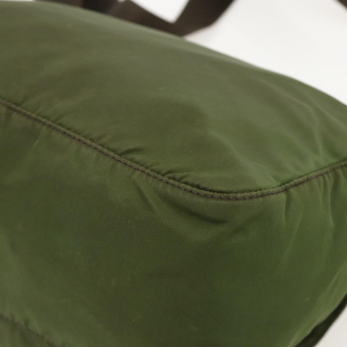 Prada Buckle Messenger Bag Tessuto Green Nylon Shoulder Bag Bag (Pre-Owned)