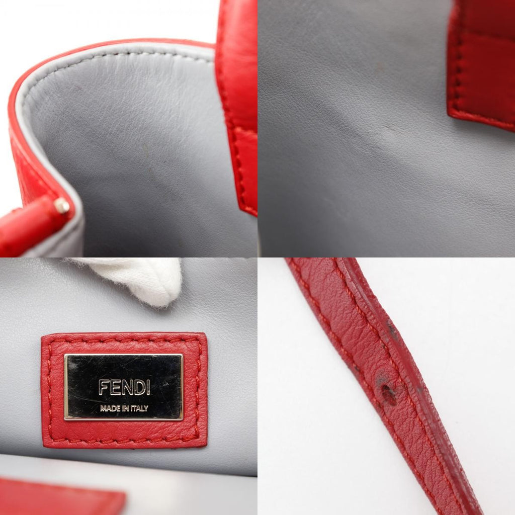 Fendi 2Jours Bag Leather Red Calfskin Tote Bag Bag (Pre-Owned)