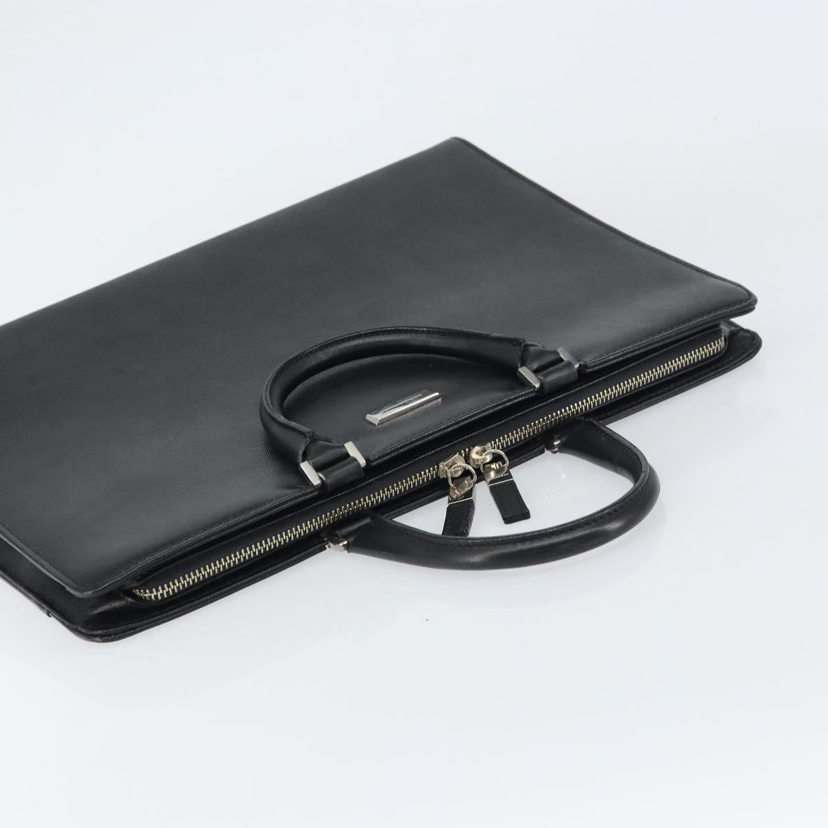 Burberry Vintage Briefcase Leather Black Leather Briefcase Bag (Pre-Owned)