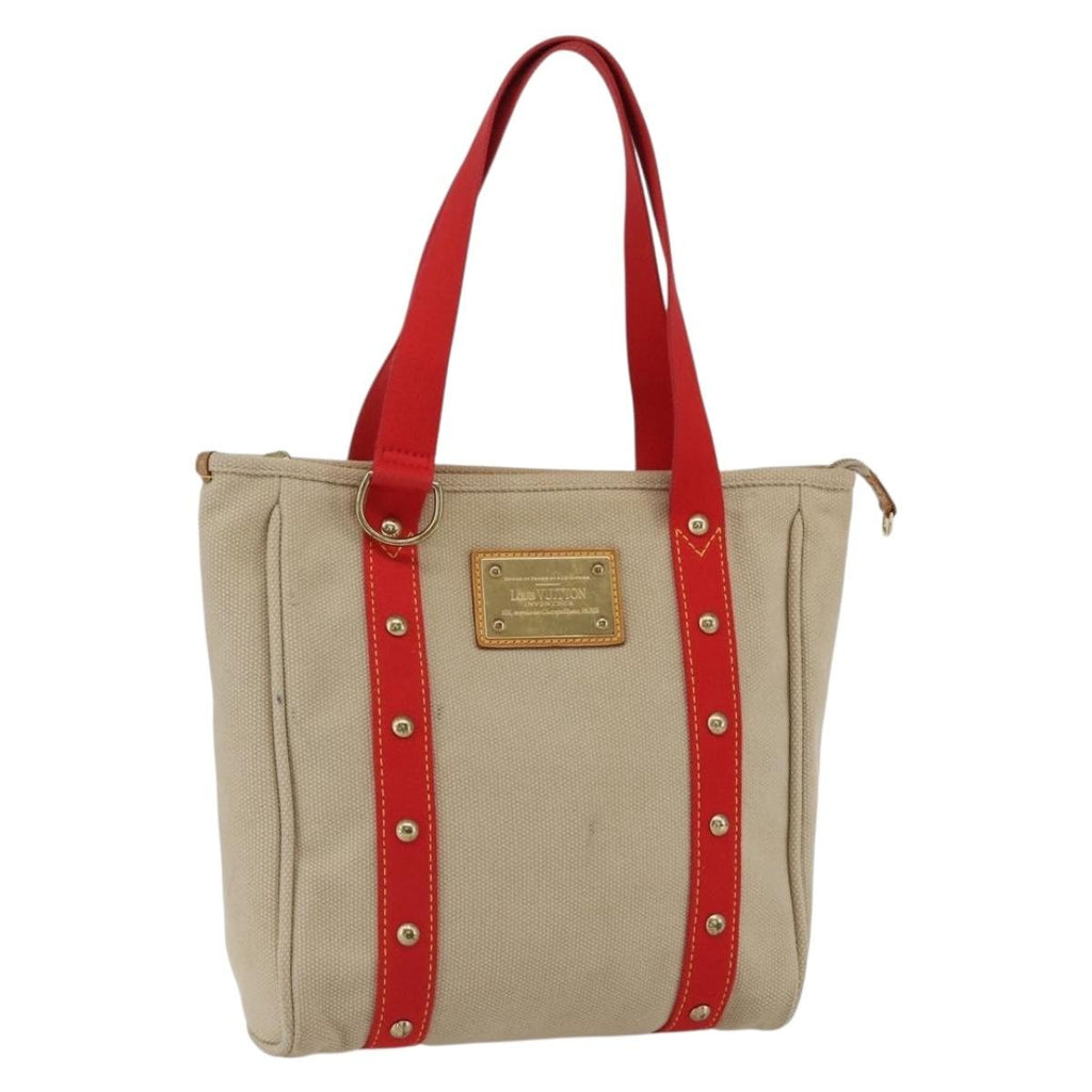 Louis Vuitton Antigua Tote Canvas Beige Canvas Tote Bag Bag (Pre-Owned)