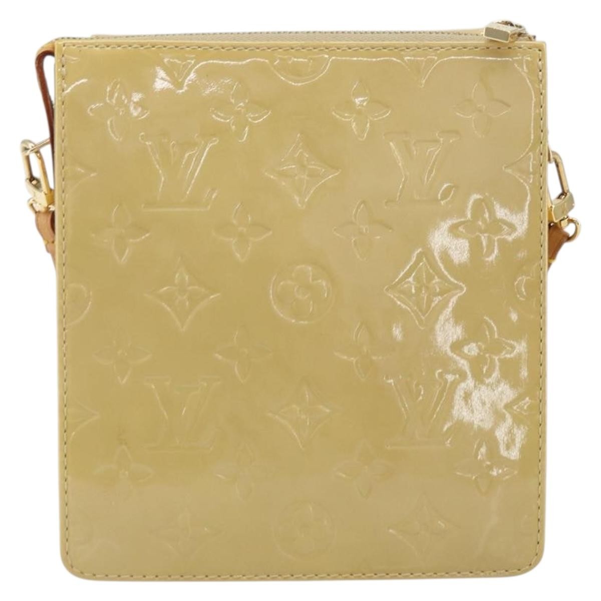 Louis Vuitton Mott Handbag Monogram Vernis Beige Patent_Leather Clutche & Pouche Bag (Pre-Owned)