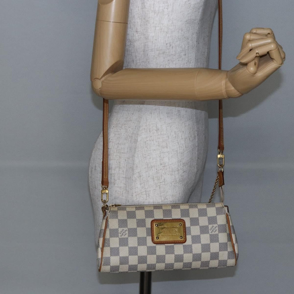Louis Vuitton Eva Handbag Damier White Canvas Bag (Pre-Owned)