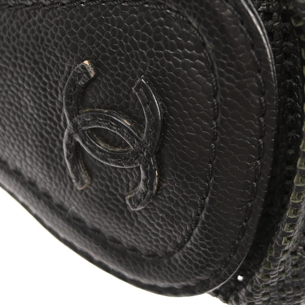 Chanel Pulley Camera Bag Perforated Caviar Black Leather Shoulder Bag Bag (Pre-Owned)