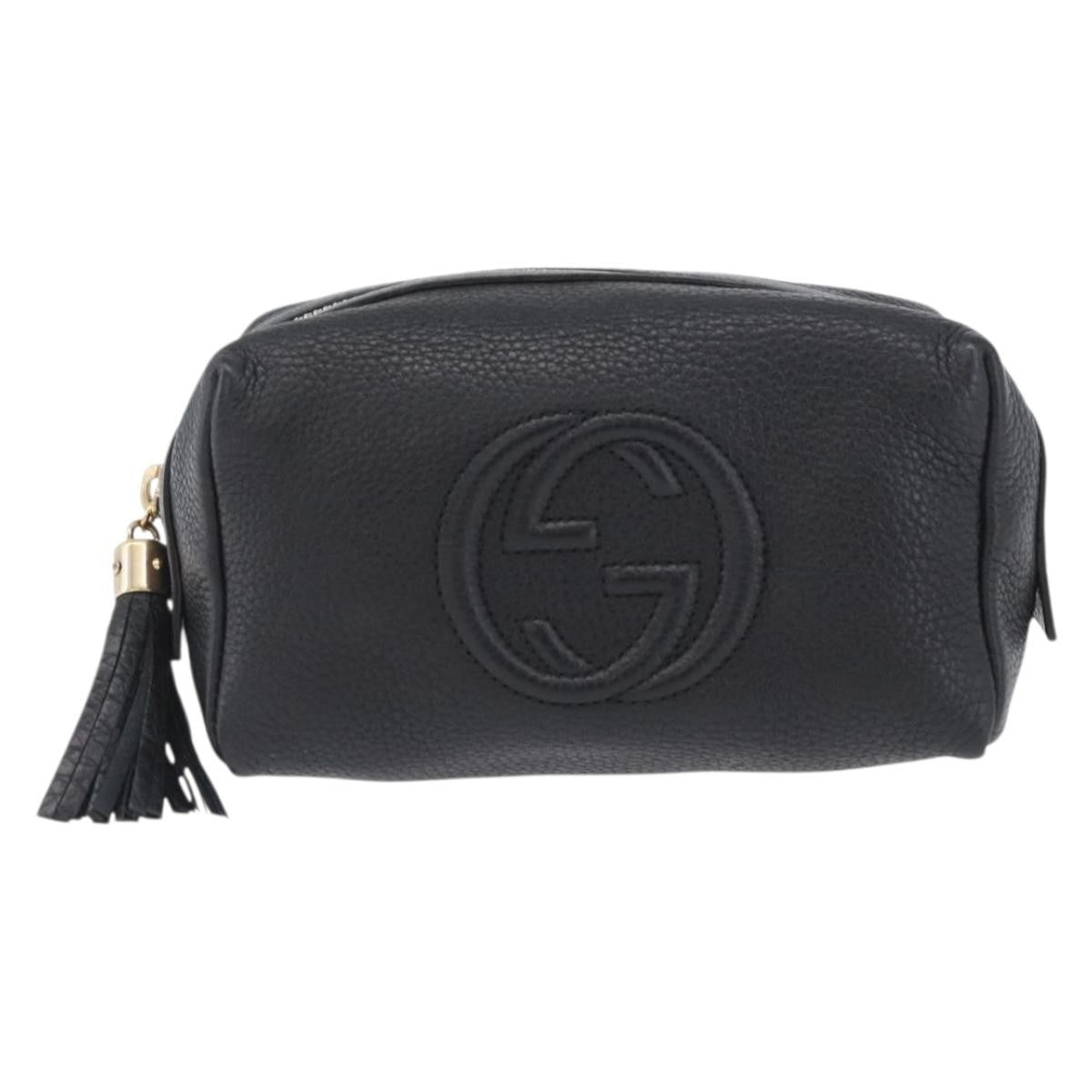 Gucci Soho Toiletry Pouch Leather Black Leather Clutche & Pouche Bag (Pre-Owned)