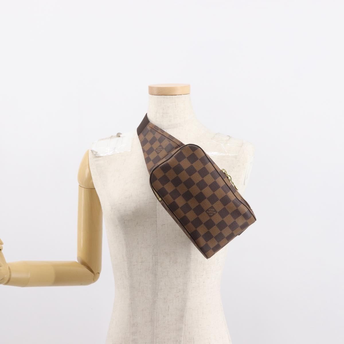 Louis Vuitton Geronimos Waist Bag Damier Brown Canvas Shoulder Bag Bag (Pre-Owned)