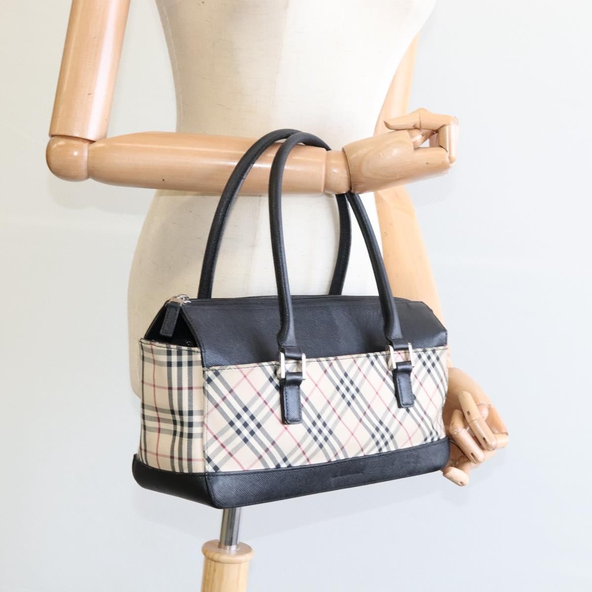 Burberry Nova Check Handbag Nova Check Canvas And Leather Beige Canvas Handbag (Pre-Owned)