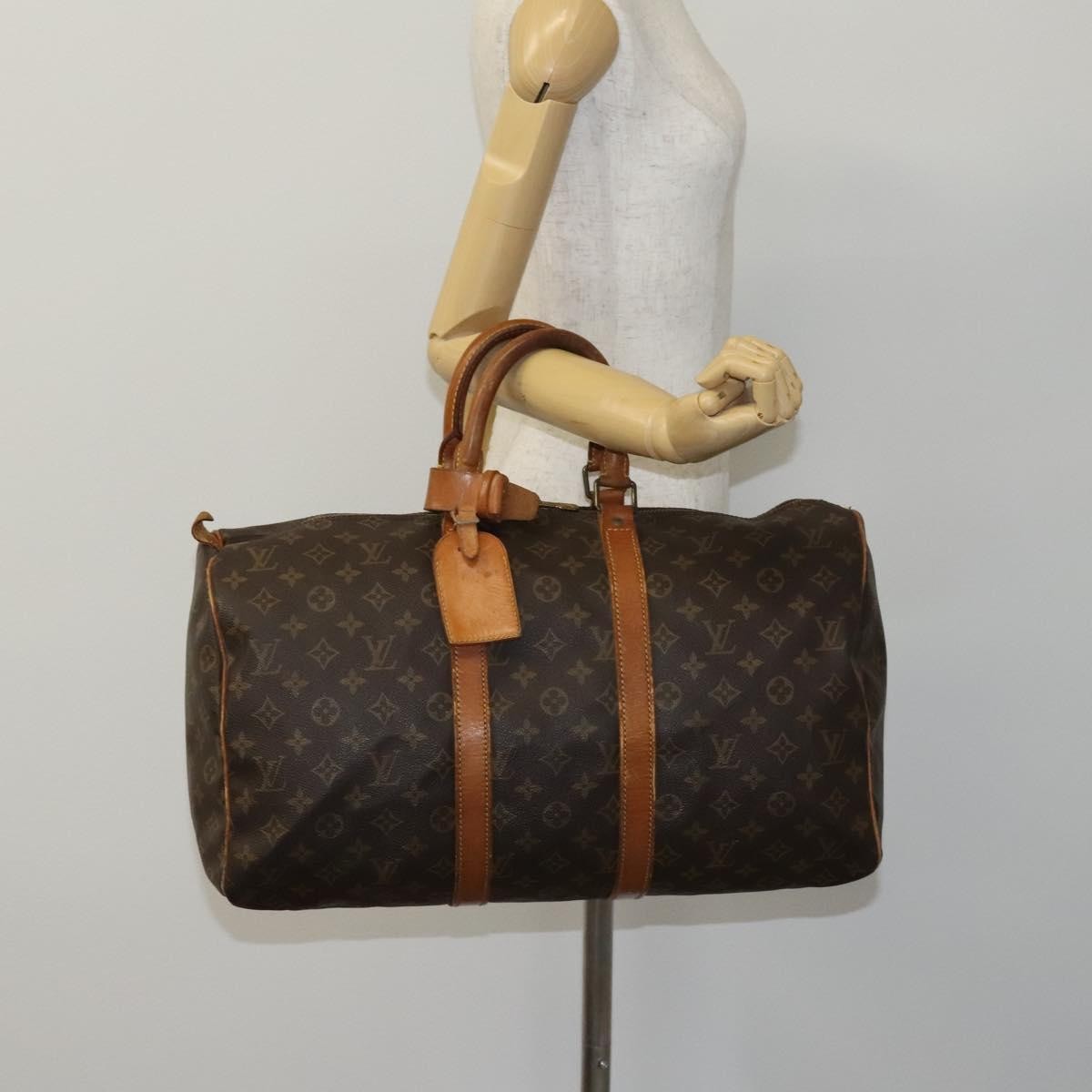 Louis Vuitton Keepall Bag Monogram Canvas Brown Canvas Travel Bag Bag (Pre-Owned)