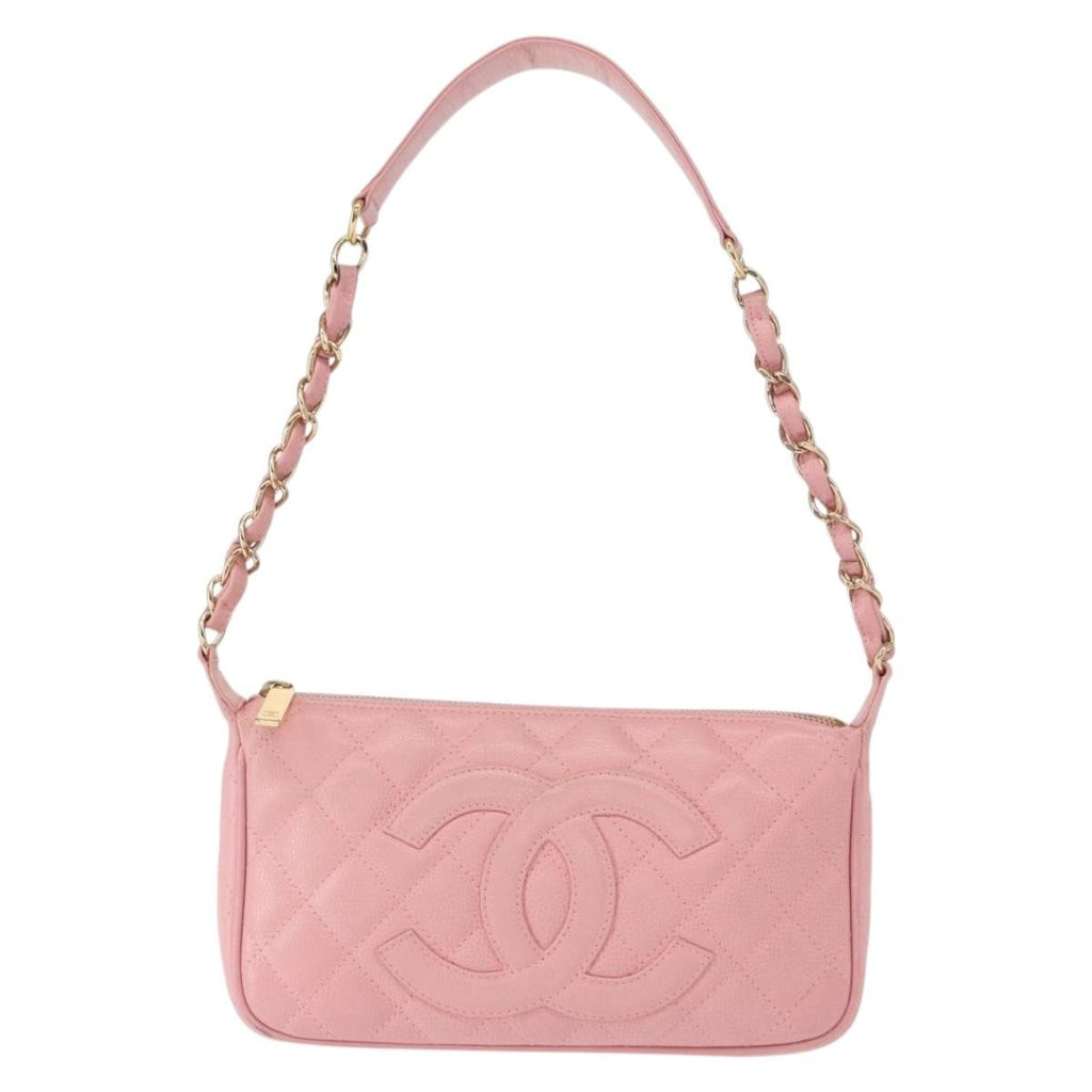 Chanel Timeless Cc Chain Shoulder Bag Quilted Caviar Pink Leather Shoulder Bag Bag (Pre-Owned)