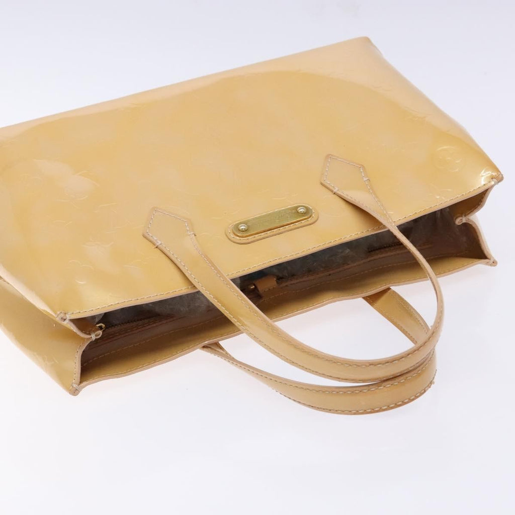Louis Vuitton Wilshire Handbag Monogram Vernis Beige Patent_Leather Bag (Pre-Owned)