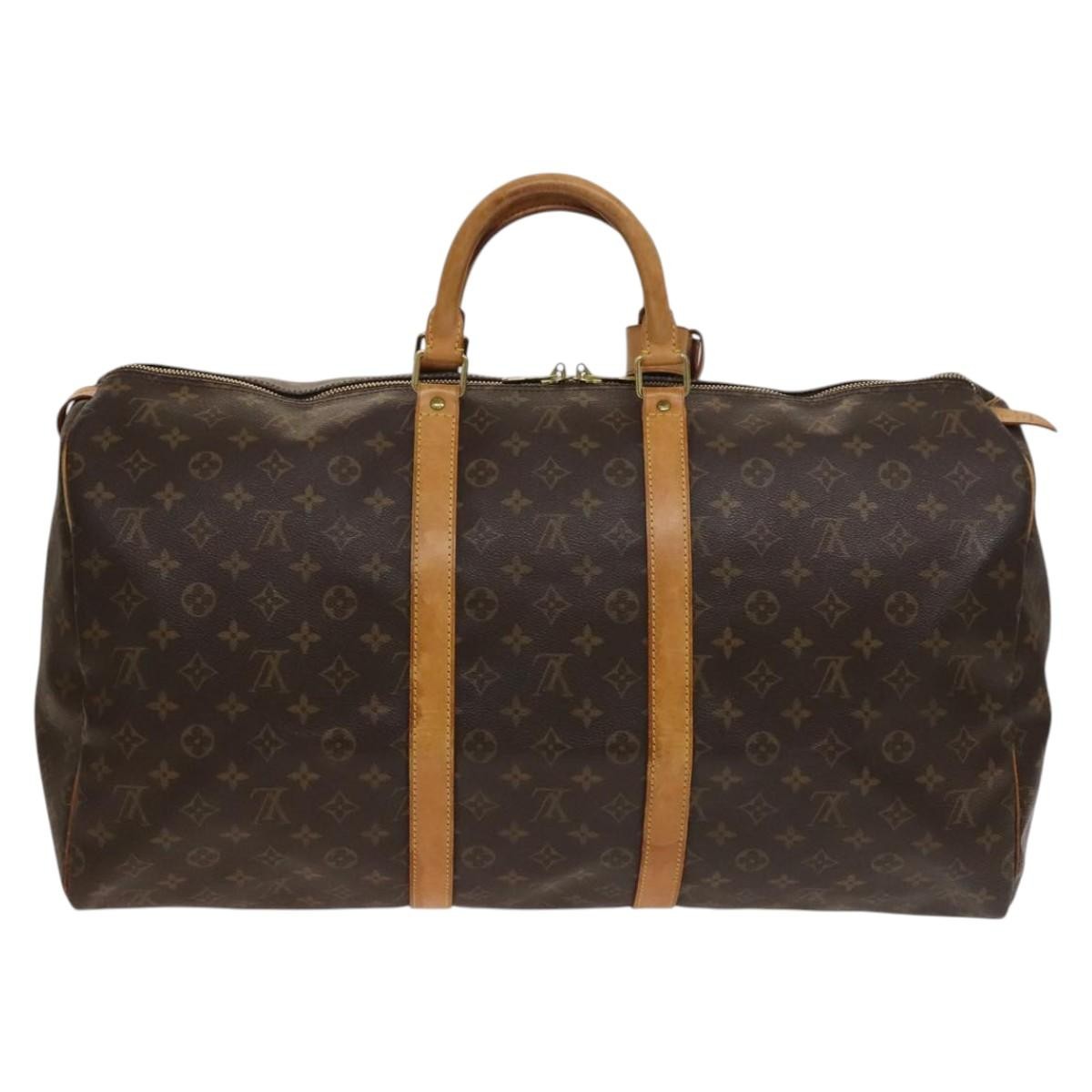 Louis Vuitton Keepall Bag Monogram Canvas Brown Canvas Travel Bag Bag (Pre-Owned)