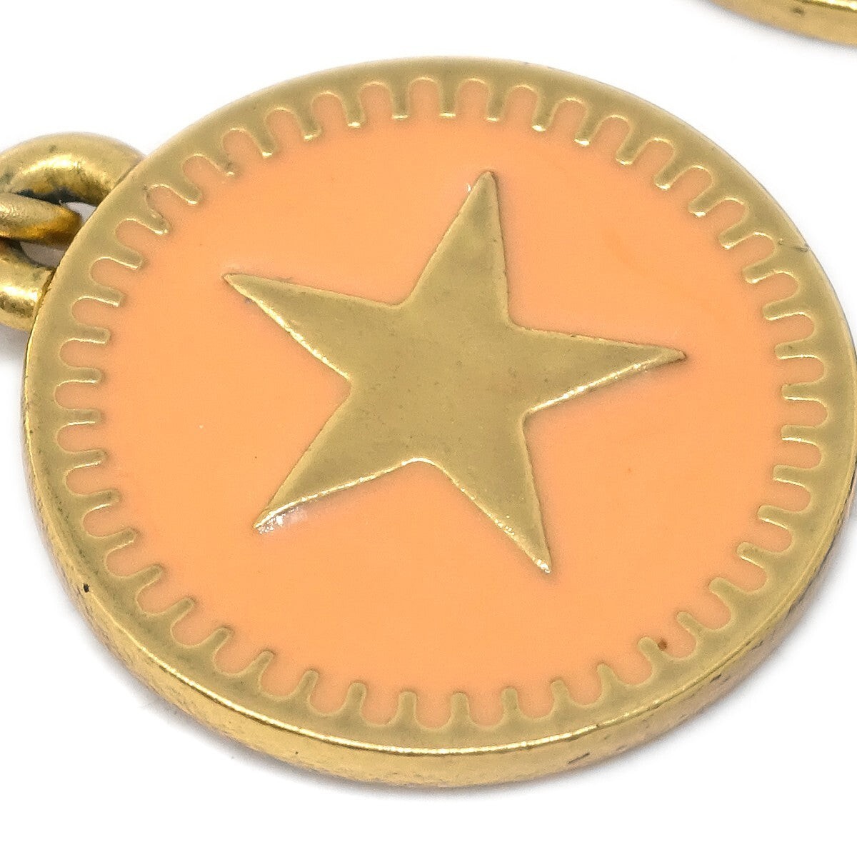 Chanel Cc Star Dangle Earrings Metal With Enamel Pink Gold_Plated Earrings Jewelry (Pre-Owned)