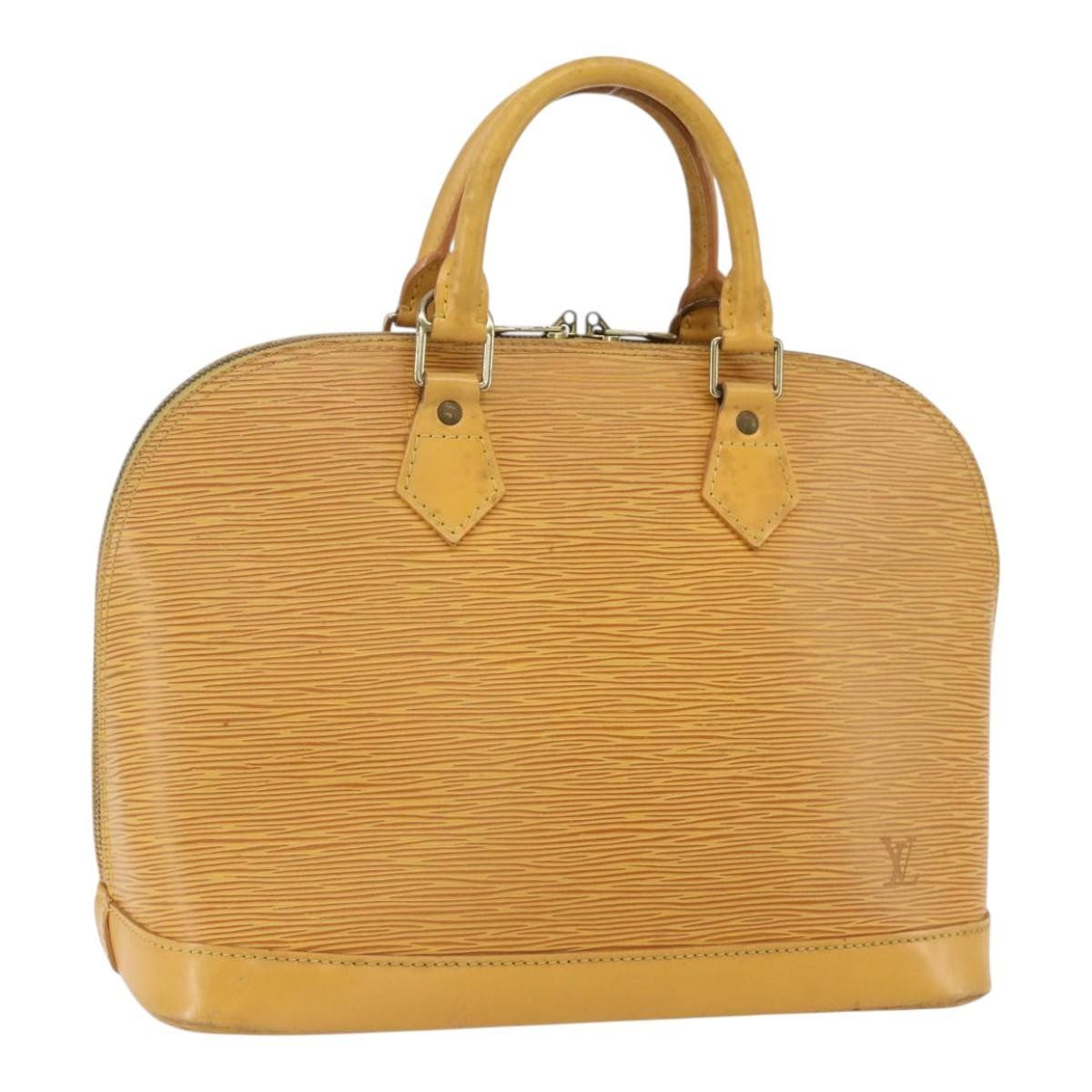 Louis Vuitton Alma Handbag Epi Leather Yellow Leather Handbag (Pre-Owned)