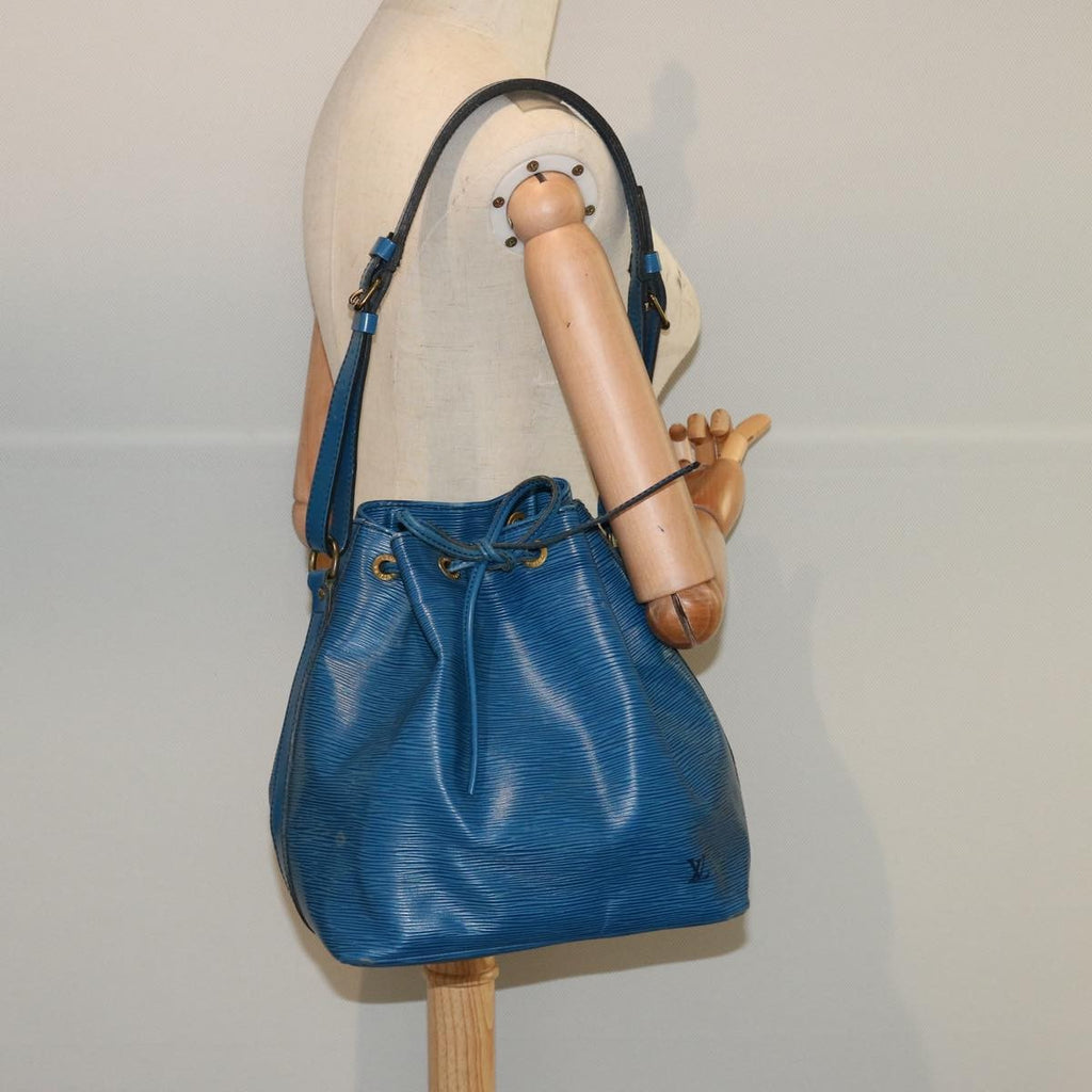Louis Vuitton Petit Noe Handbag Epi Leather Blue Leather Shoulder Bag Bag (Pre-Owned)