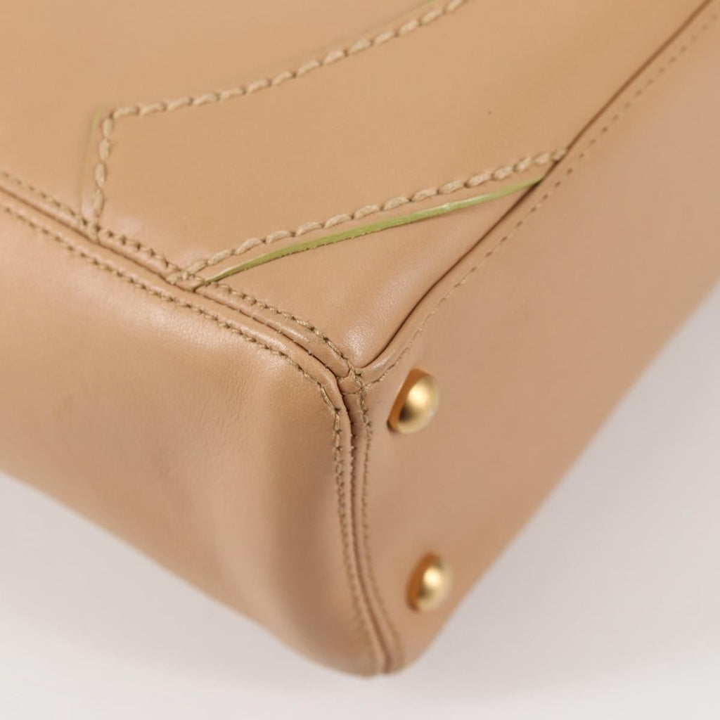 Chanel Cc Stitch Tote Lambskin Beige Leather Bag (Pre-Owned)