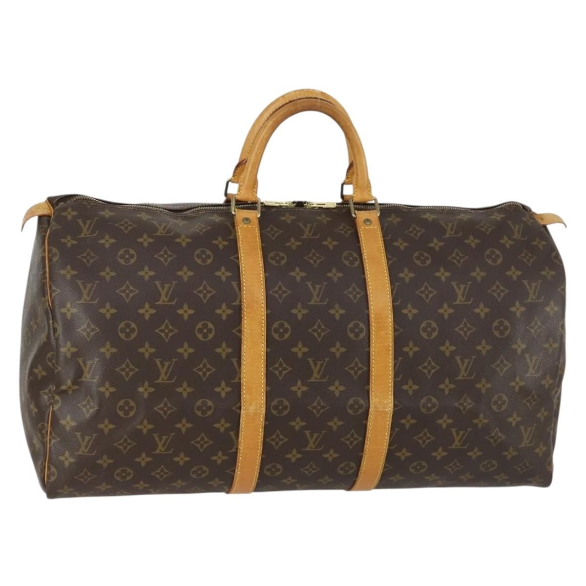 Louis Vuitton Keepall Bag Monogram Canvas Brown Canvas Travel Bag Bag (Pre-Owned)