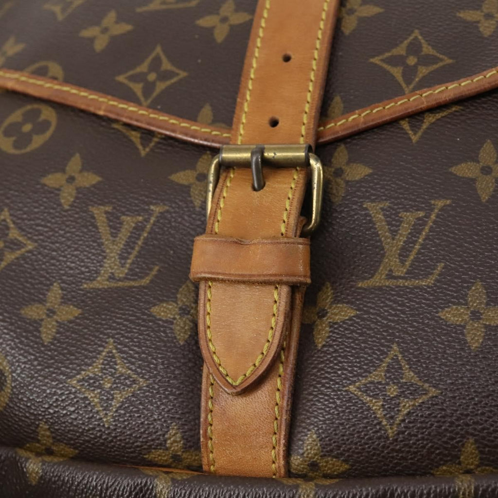 Louis Vuitton Saumur Handbag Monogram Canvas Brown Canvas Shoulder Bag Bag (Pre-Owned)