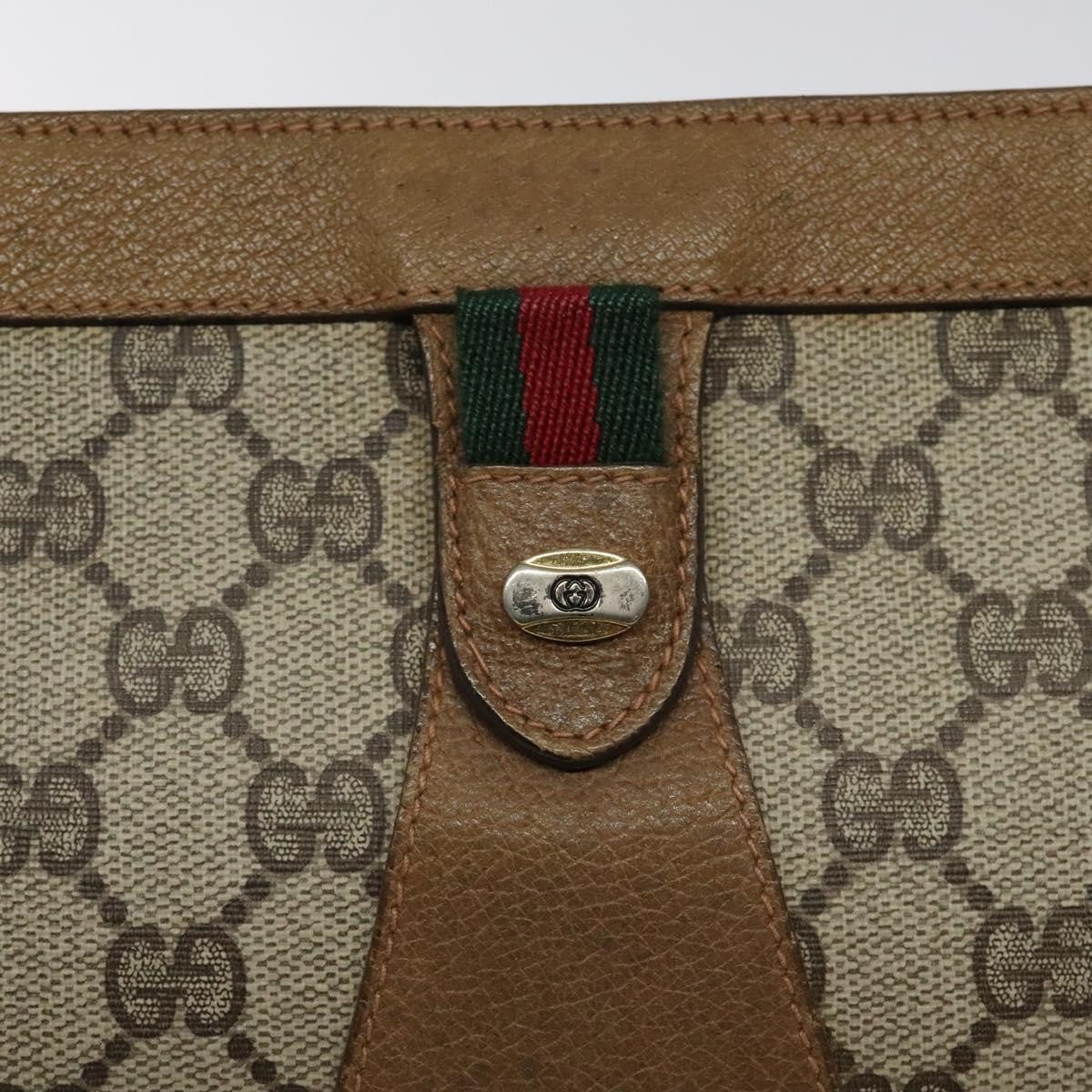 Gucci Sherry Line Pouch Canvas Beige Canvas Clutche & Pouche Bag (Pre-Owned)