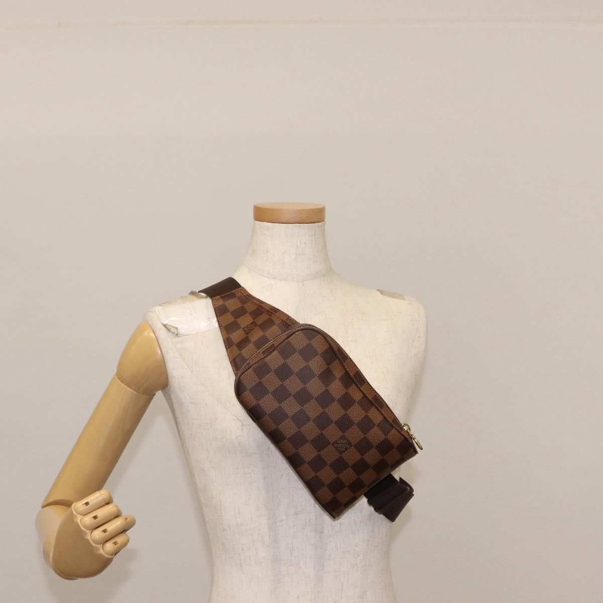 Louis Vuitton Geronimos Waist Bag Damier Brown Canvas Shoulder Bag Bag (Pre-Owned)