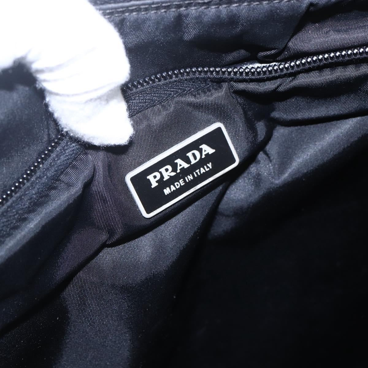 Prada Convertible Front Zip Briefcase Tessuto With Saffiano Leather Black Nylon Briefcase Bag (Pre-Owned)