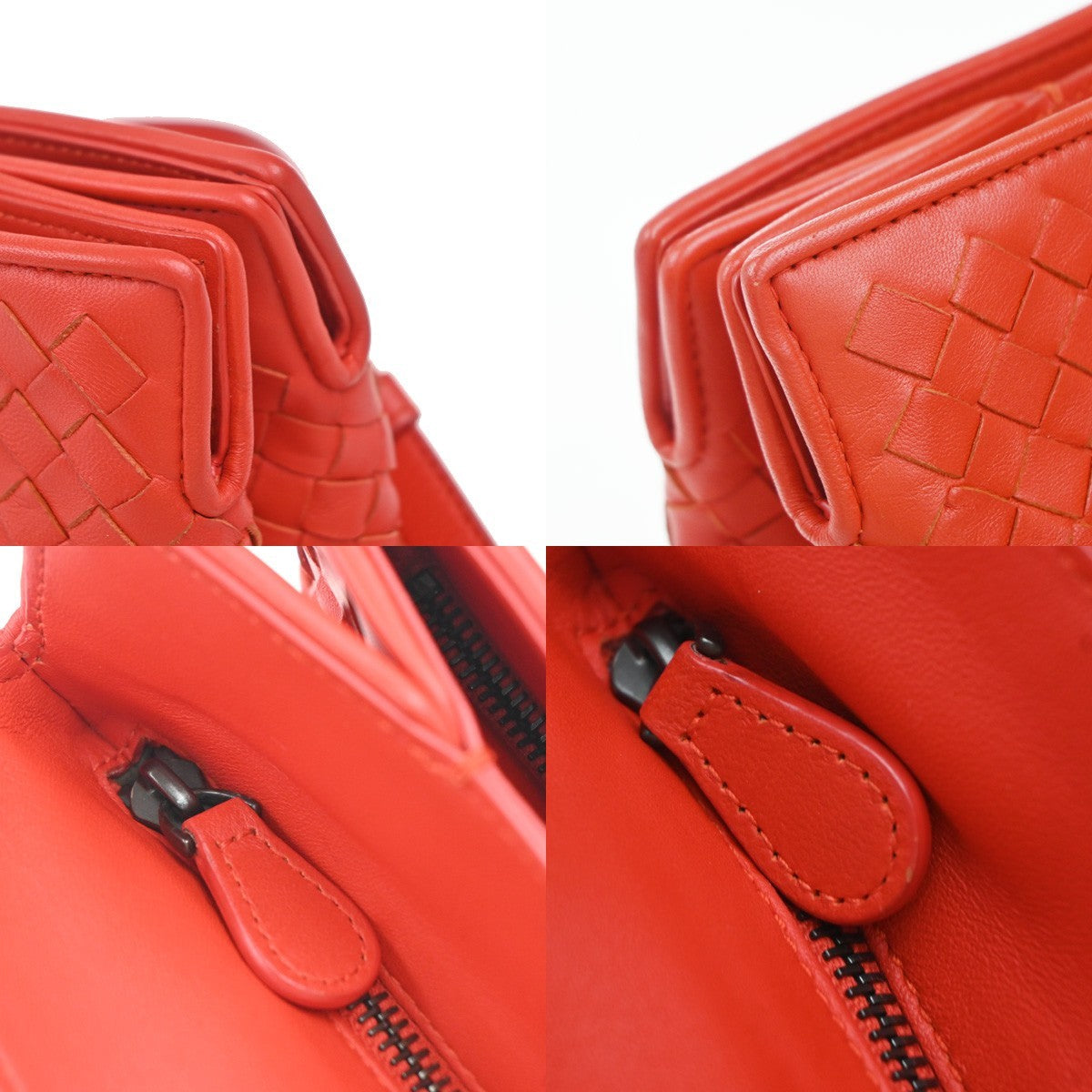 Bottega Veneta 2-Pocket Convertible Tote Intrecciato Nappa Red Leather Tote Bag Bag (Pre-Owned)