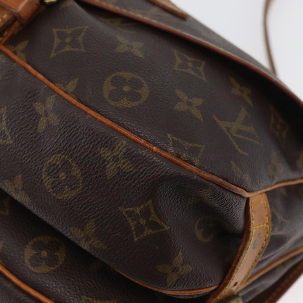 Louis Vuitton Saumur Handbag Monogram Canvas Brown Canvas Shoulder Bag Bag (Pre-Owned)