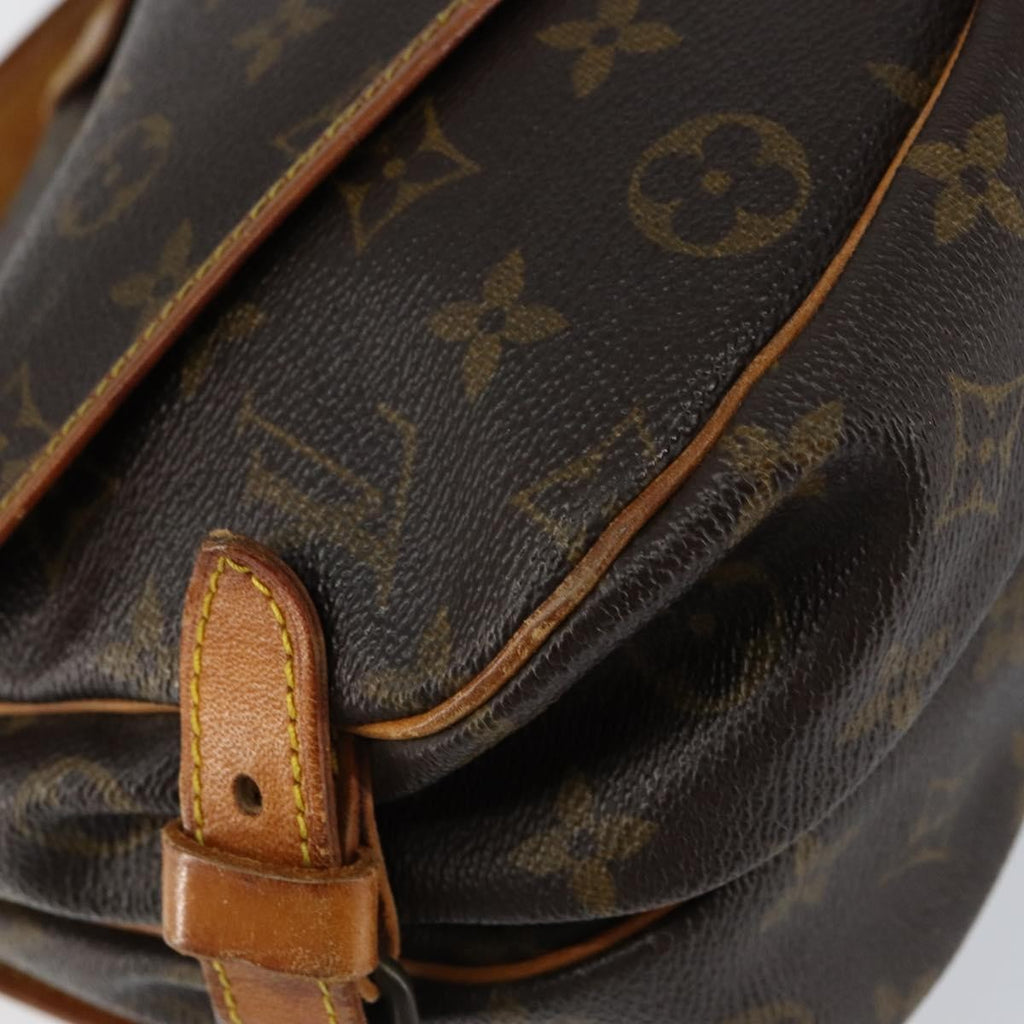 Louis Vuitton Saumur Handbag Monogram Canvas Brown Canvas Shoulder Bag Bag (Pre-Owned)