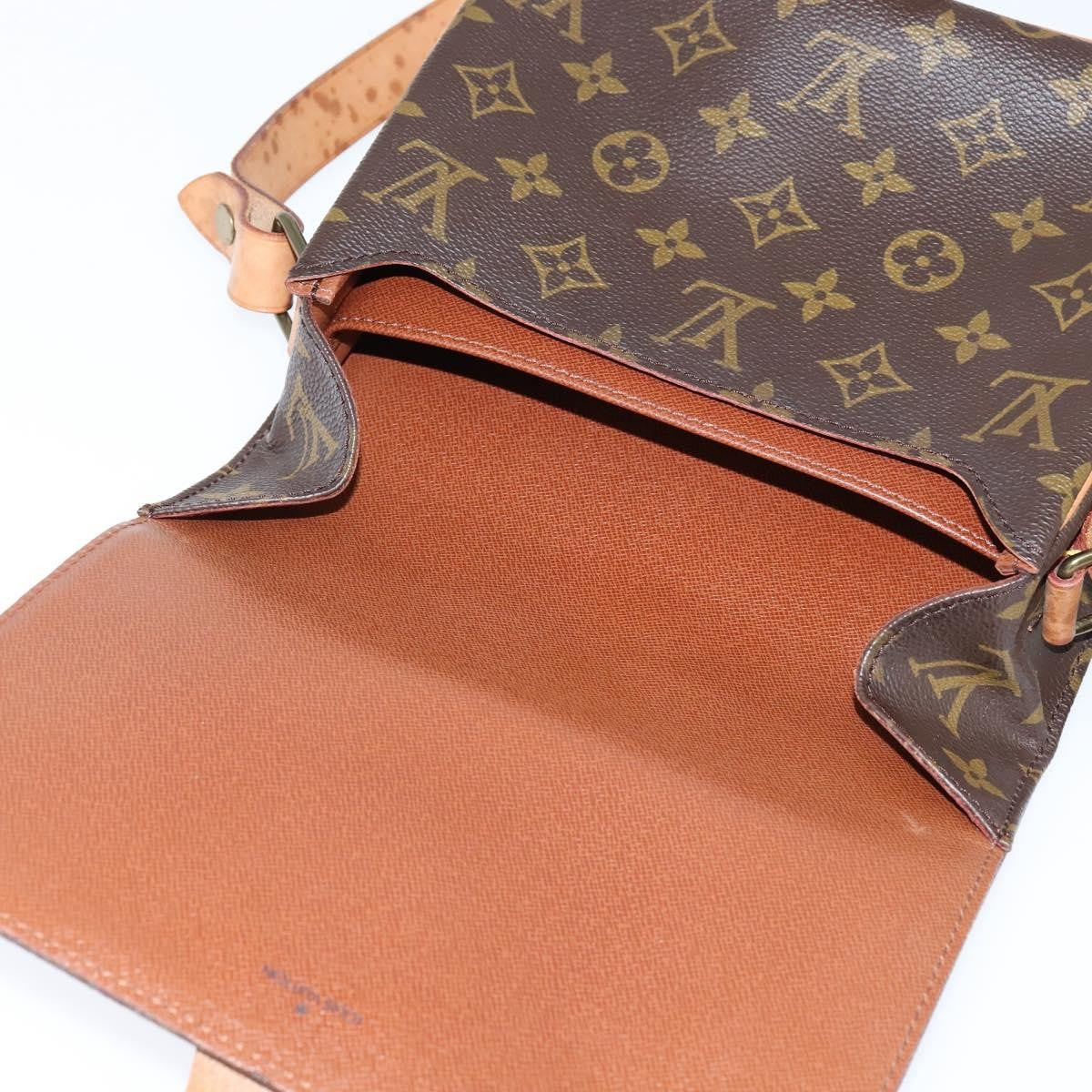 Louis Vuitton Cartouchiere Handbag Monogram Canvas Brown Canvas Shoulder Bag Bag (Pre-Owned)