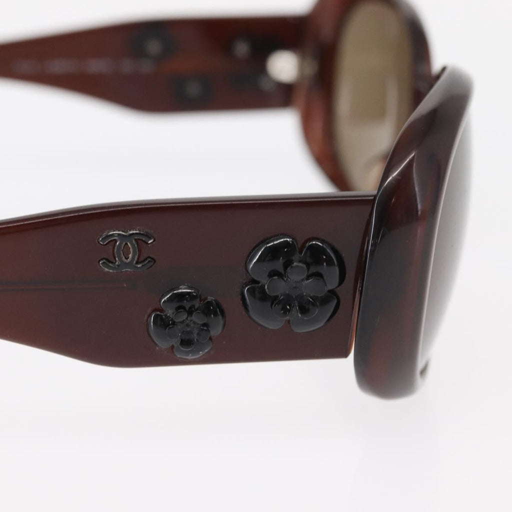 Chanel Camélia Sunglasses Plastic Brown Plastic Sunglasse Accessory (Pre-Owned)