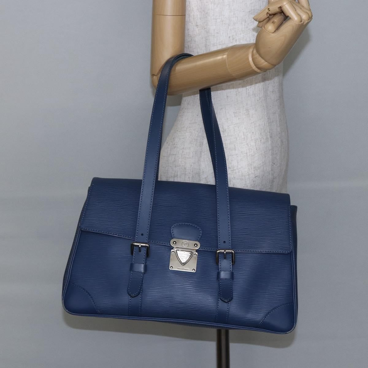 Louis Vuitton Segur Handbag Epi Leather Blue Leather Handbag (Pre-Owned)