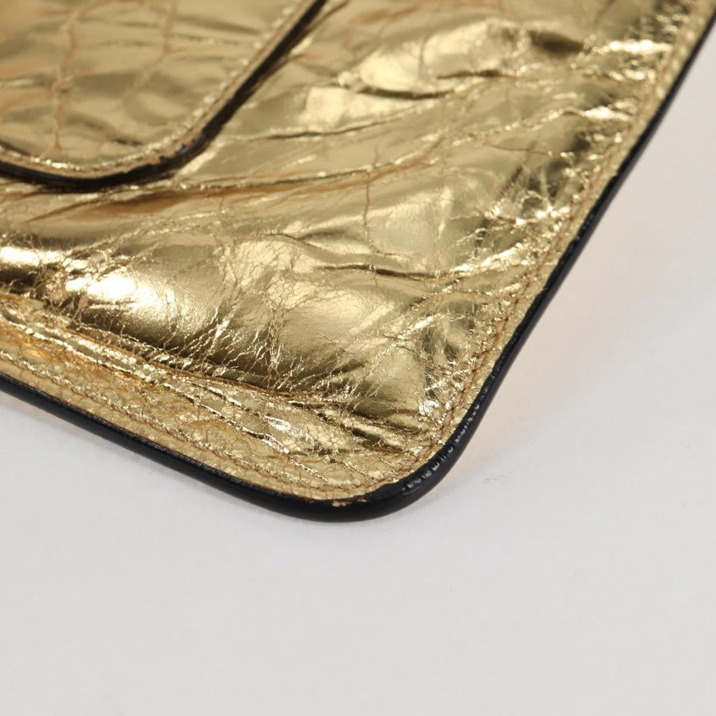Chanel Feminine Pouch Crinkled Leather Gold Leather Clutche & Pouche Bag (Pre-Owned)