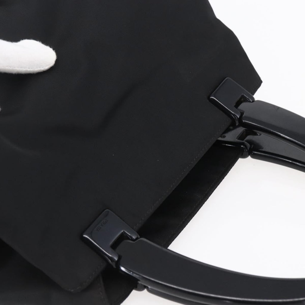 Prada Vintage Handbag Tessuto Black Nylon Handbag (Pre-Owned)