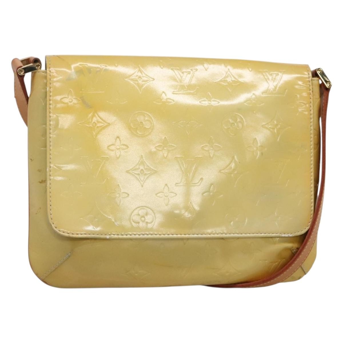 Louis Vuitton Thompson Street Handbag Monogram Vernis Beige Patent_Leather Shoulder Bag Bag (Pre-Owned)