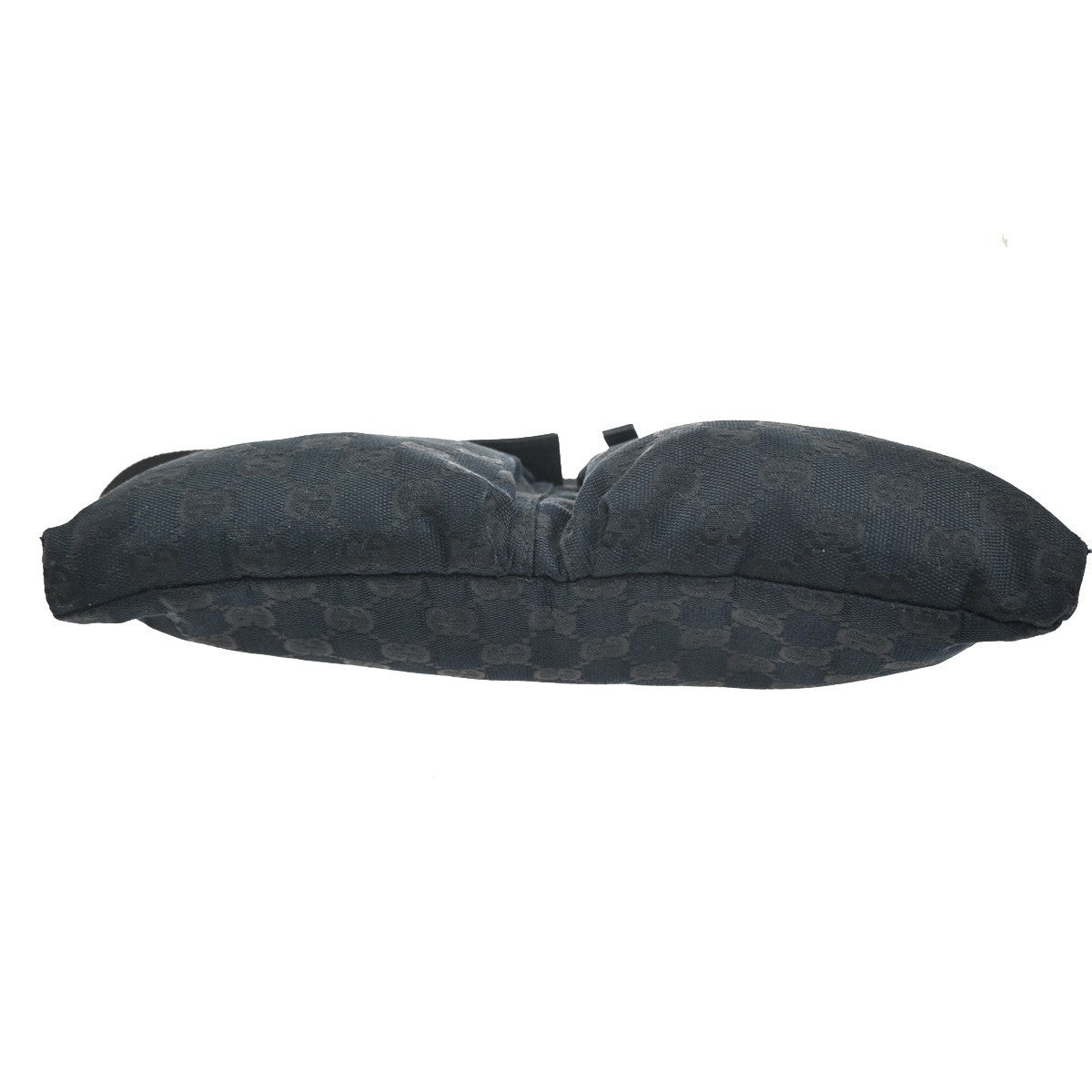 Gucci Vintage Double Belt Bag Gg Canvas With Leather Black Canvas Clutche & Pouche Bag (Pre-Owned)