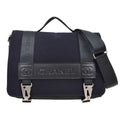 Chanel Sport Line Flap Messenger Bag Wool And Nylon Black Nylon Shoulder Bag Bag (Pre-Owned)