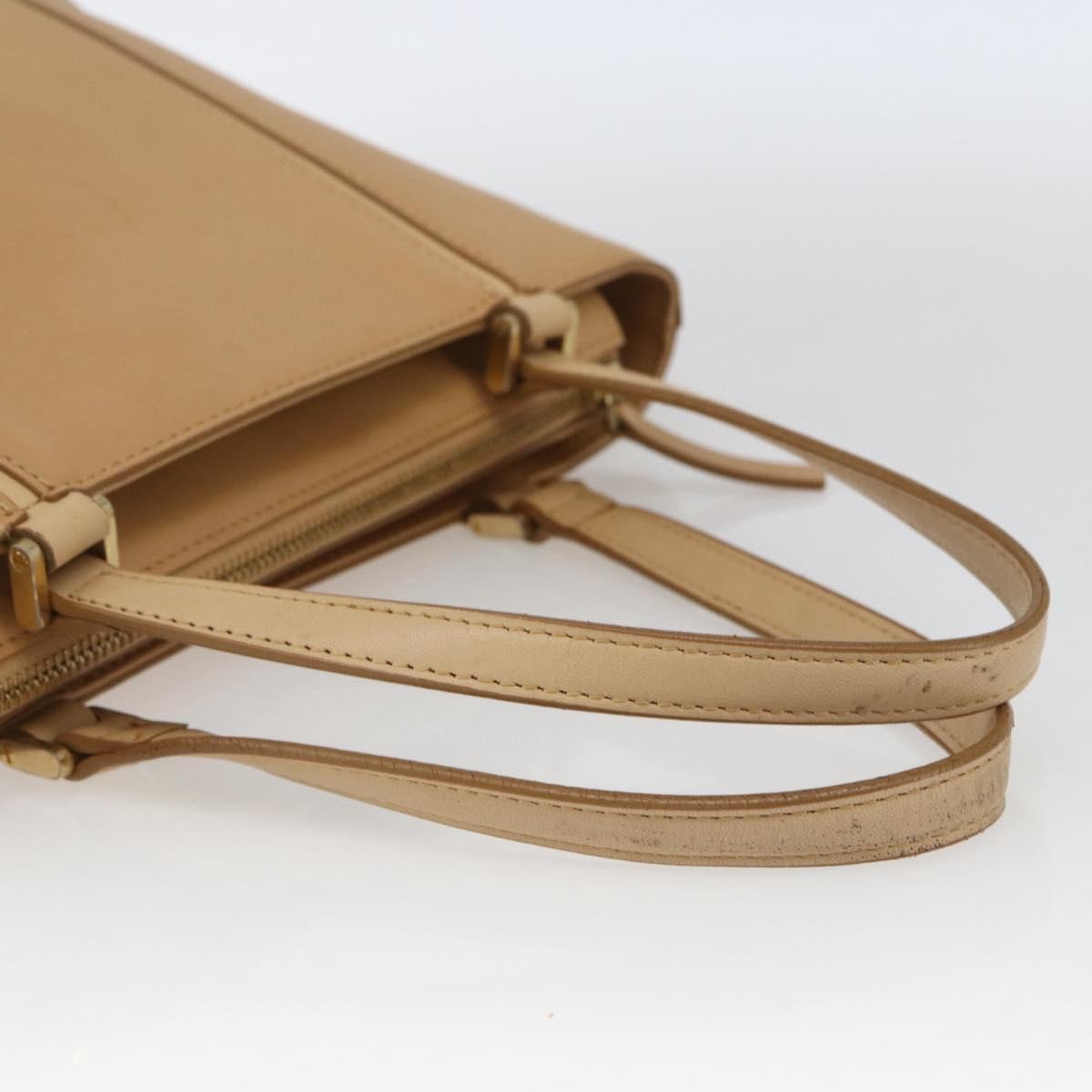 Burberry Vintage Handbag Leather Beige Leather Handbag (Pre-Owned)