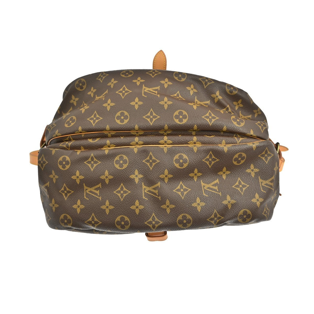 Louis Vuitton Saumur Handbag Monogram Canvas Brown Canvas Shoulder Bag Bag (Pre-Owned)
