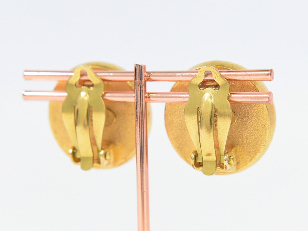 Chanel Cc Hoop Clip-On Earrings Crystal Embellished Metal Gold Gold_Plated Earrings Jewelry (Pre-Owned)