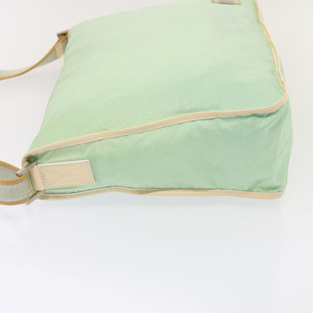 Fendi Vintage Ff Zip Shoulder Bag Zucchino Canvas Green Canvas Shoulder Bag Bag (Pre-Owned)