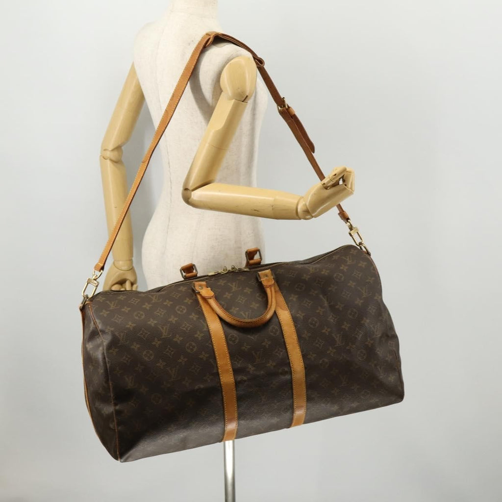 Louis Vuitton Keepall Bandouliere Bag Monogram Canvas Brown Canvas Travel Bag Bag (Pre-Owned)