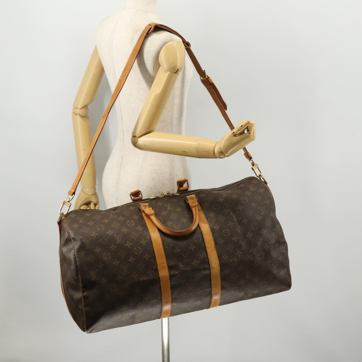 Louis Vuitton Keepall Bandouliere Bag Monogram Canvas Brown Canvas Travel Bag Bag (Pre-Owned)