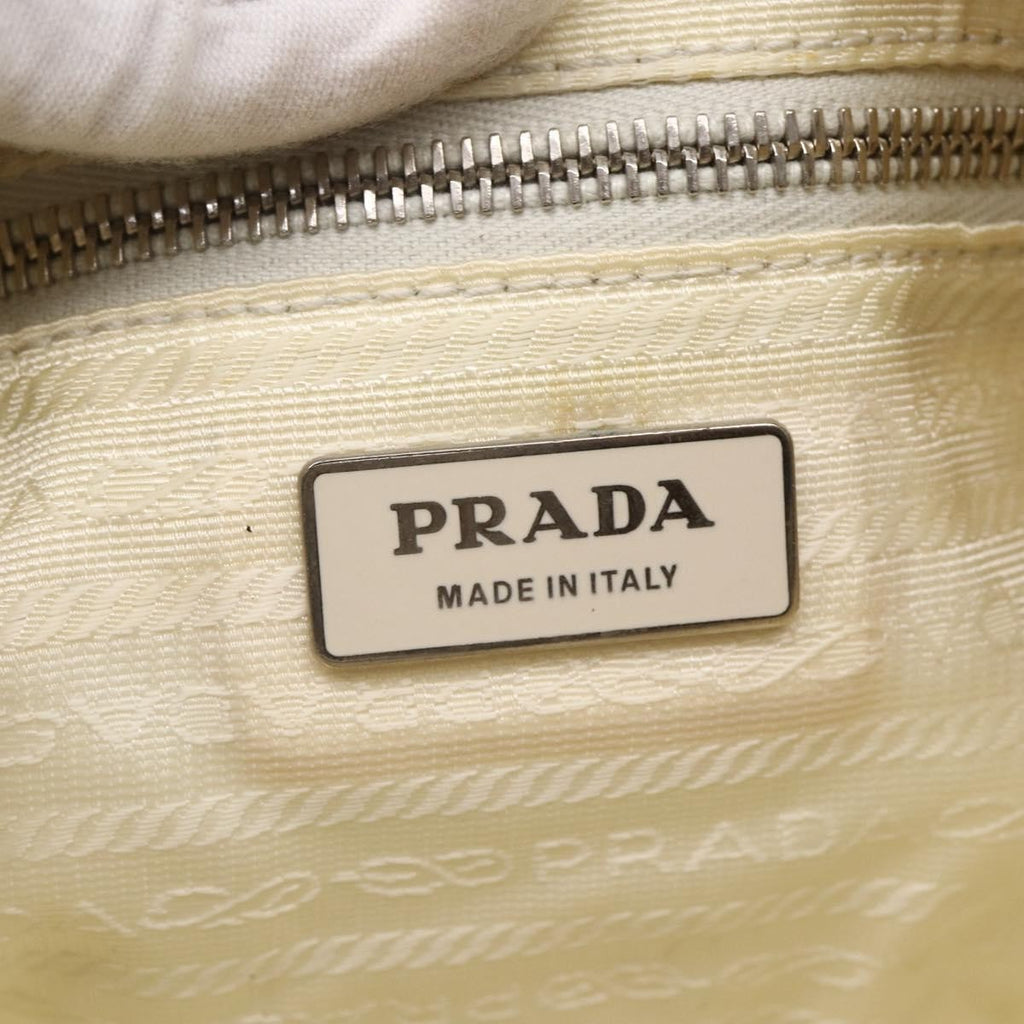 Prada Vintage Shoulder Bag Nylon And Leather Beige Nylon Shoulder Bag Bag (Pre-Owned)
