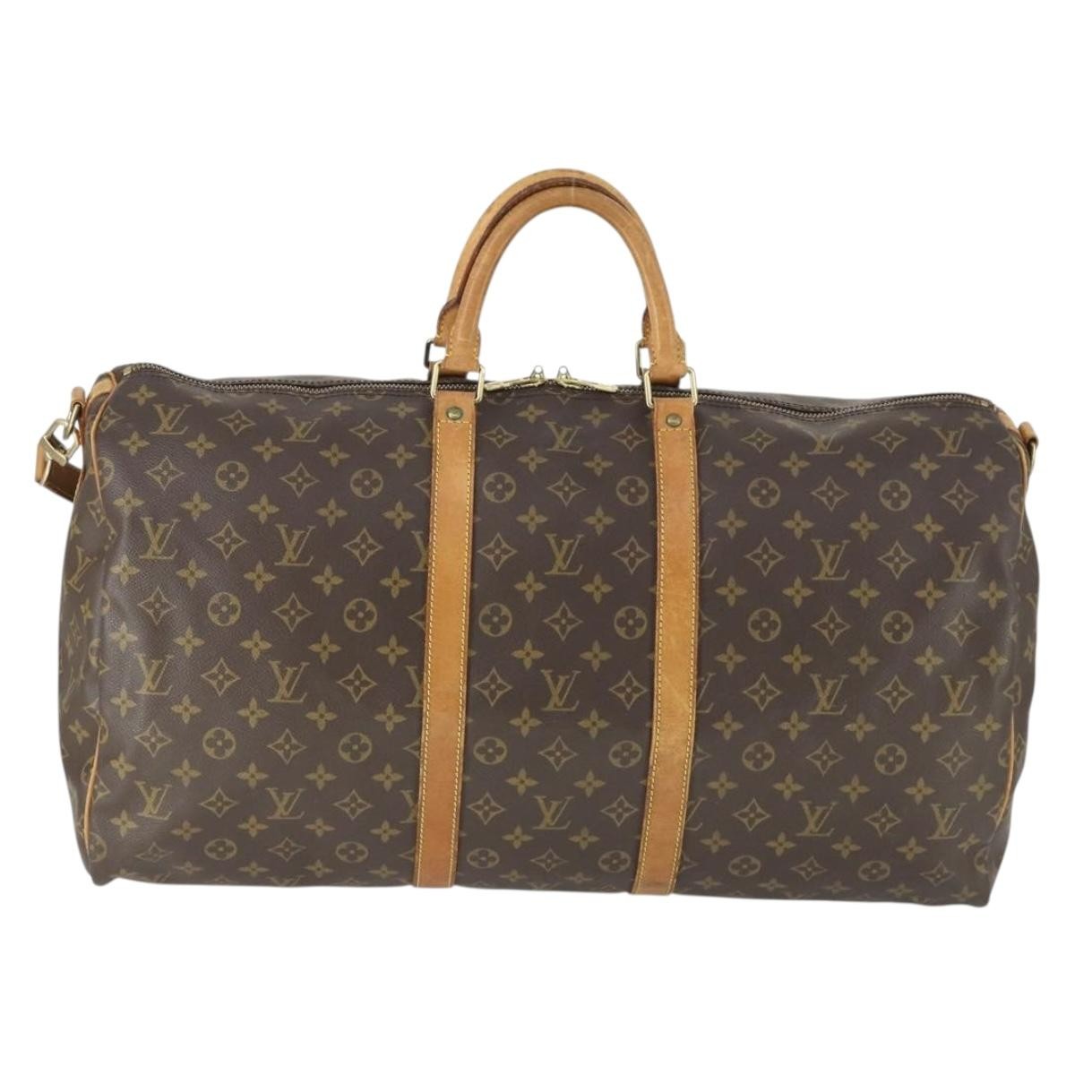 Louis Vuitton Keepall Bandouliere Bag Monogram Canvas Brown Canvas Travel Bag Bag (Pre-Owned)
